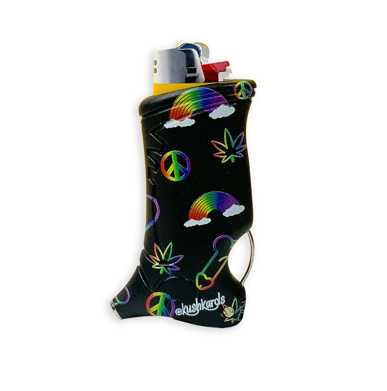 RAINBOW AND PENIS PRINT  ON A LIGHTER CASE 