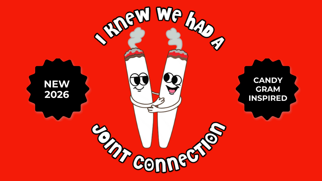 Cartoon joint characters with text on a red background with text" I knew we had a joint connection" 