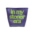 Purple TRAVEL BAG with green text &