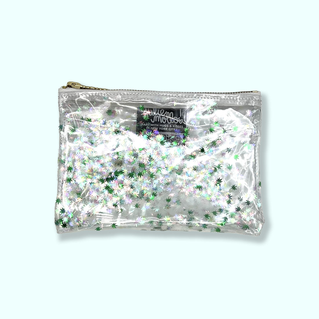 kush-kards-x-julie-mollo-holo-midi-maryjane-clutch White Cannabis Confetti Midi Kush Klutch