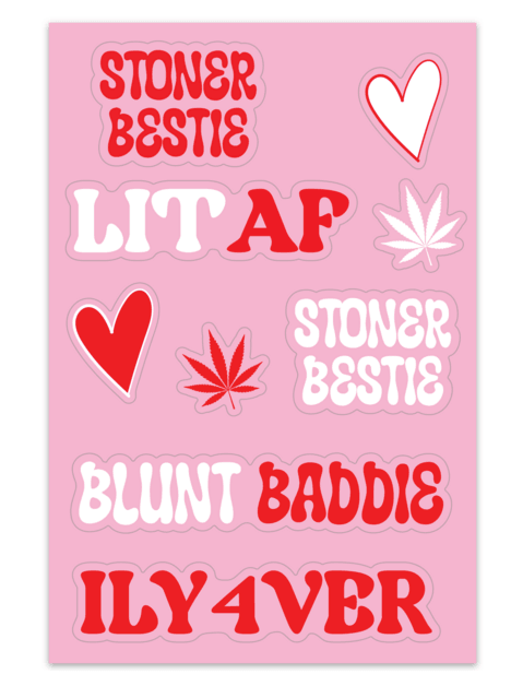 Stoner Bestie Sticker Sheet - KushKards