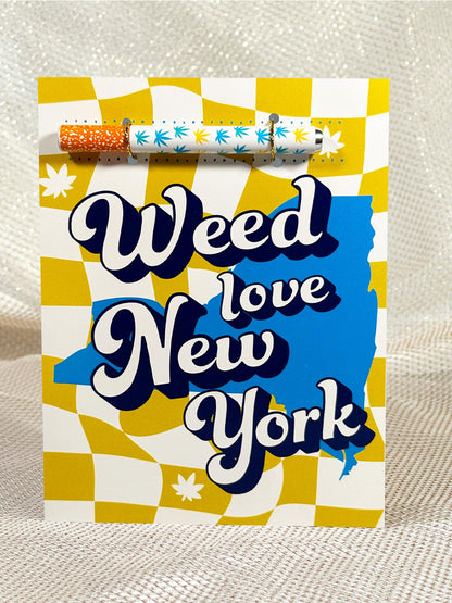 💛 Weed Love New York Cannabis Greeting Card - KushKards