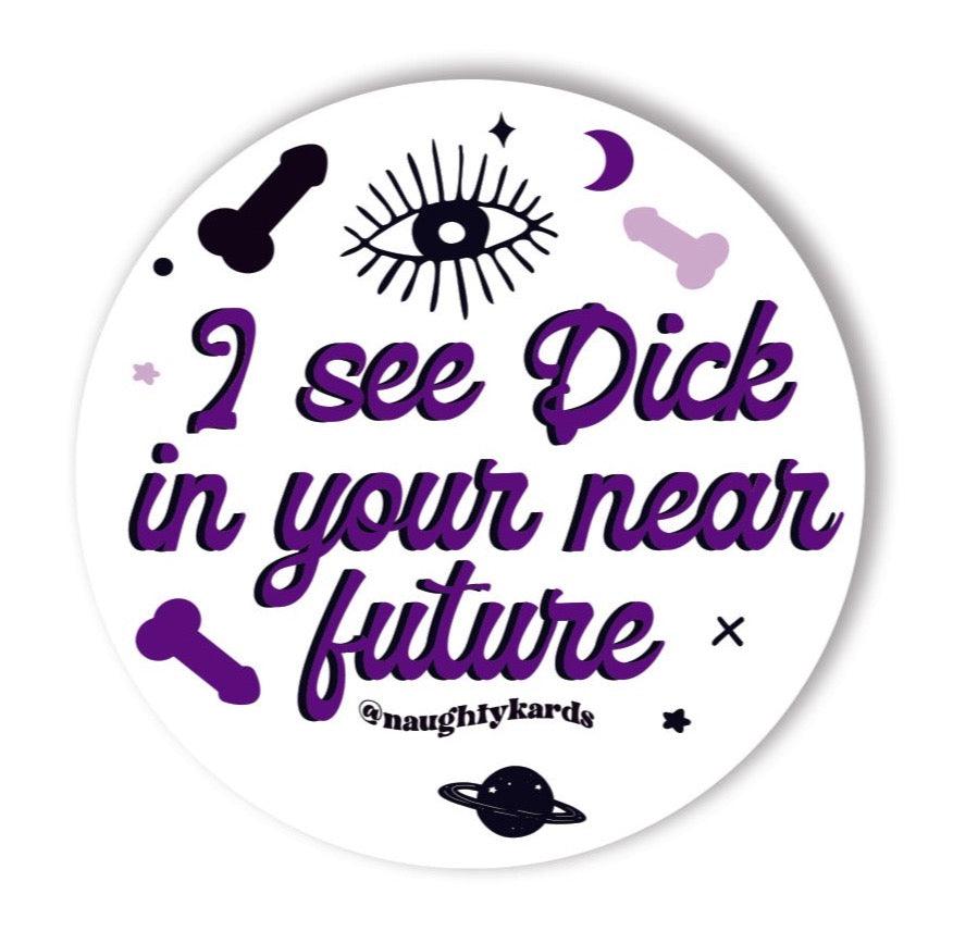 Dick In the Near Future Naughty Sticker - KushKards