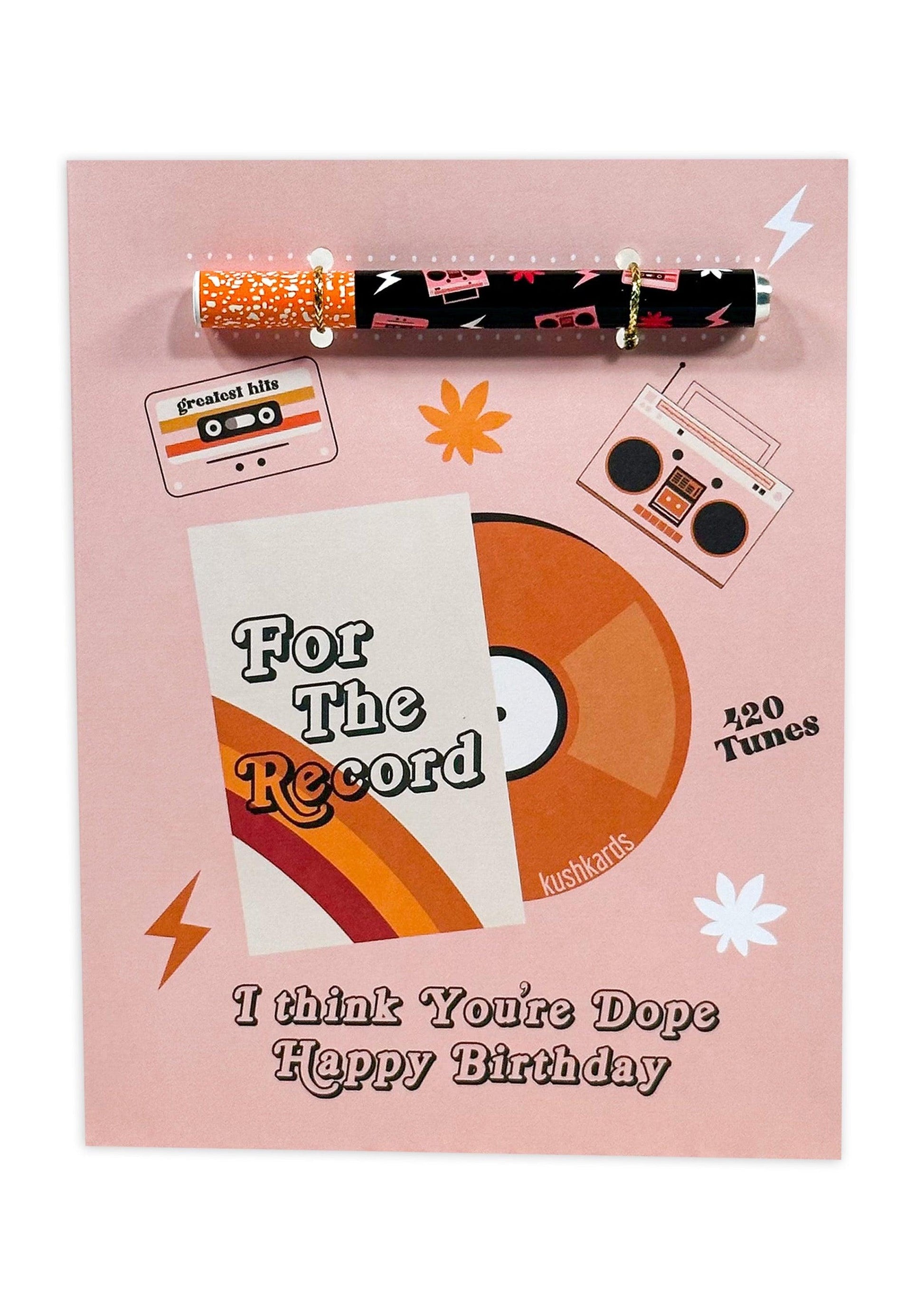 📀 For The Record Birthday Cannabis Greeting Card - KushKards