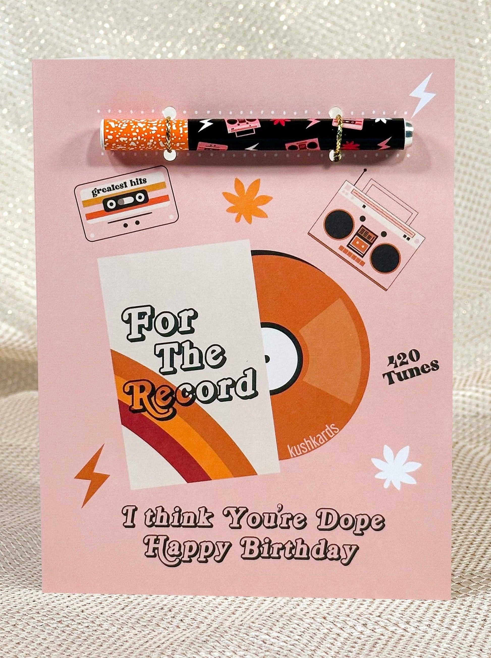 📀 For The Record Birthday Cannabis Greeting Card - KushKards