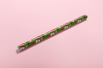 KushKards Ho Ho High wrapping paper comes in 3 sheets per roll and is 22" x 29" per sheet and has Santa clause print with dark green background