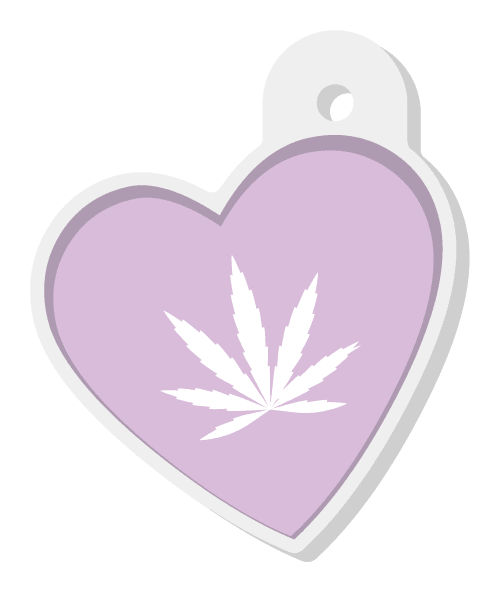 Lilac Pot Leaf Candy Heart Kush Charm - KushKards