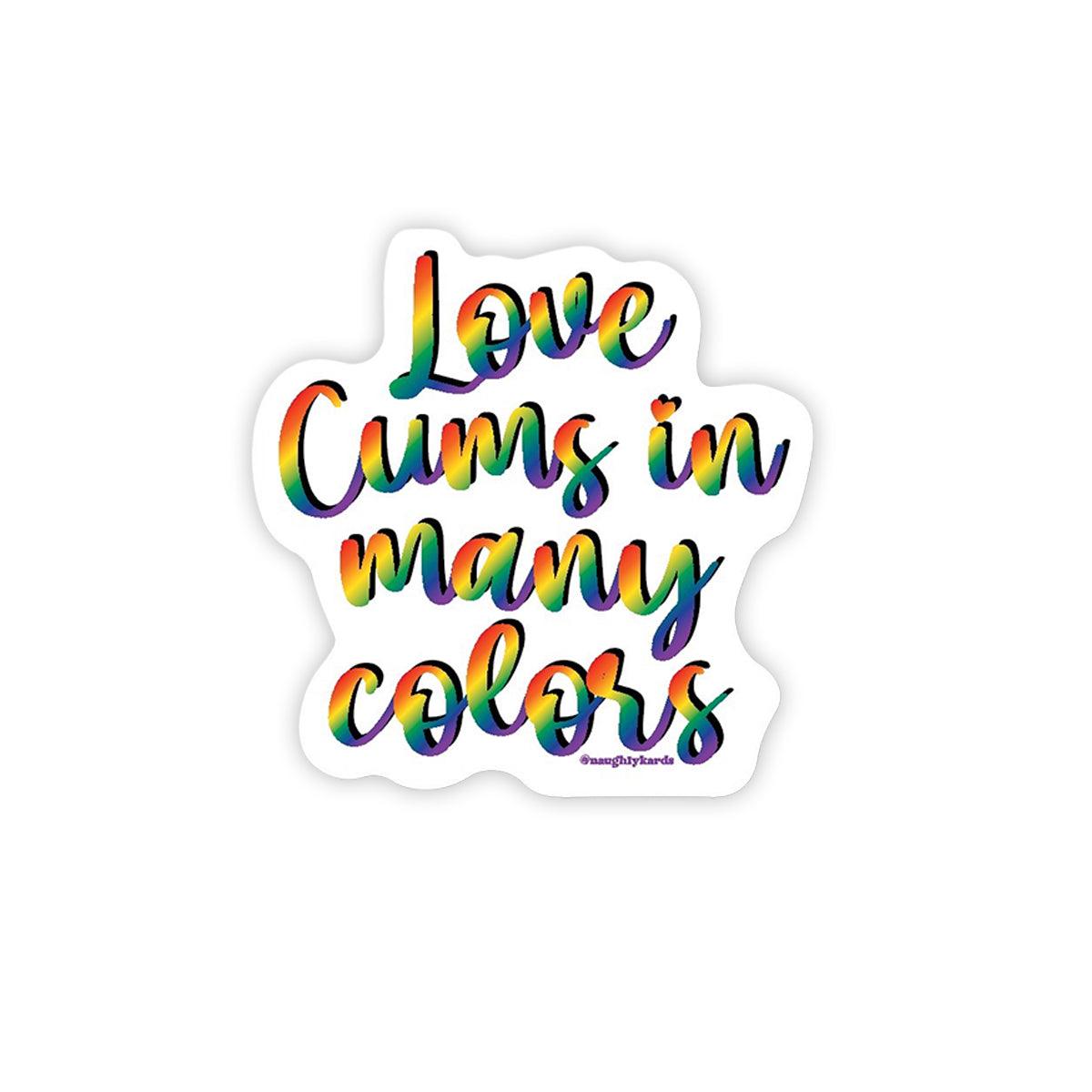 Love Cums Naughty Sticker - KushKards