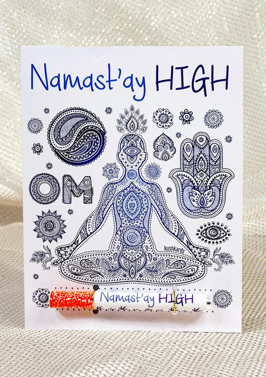 💜 Namast'ay High Cannabis Greeting Card - KushKards