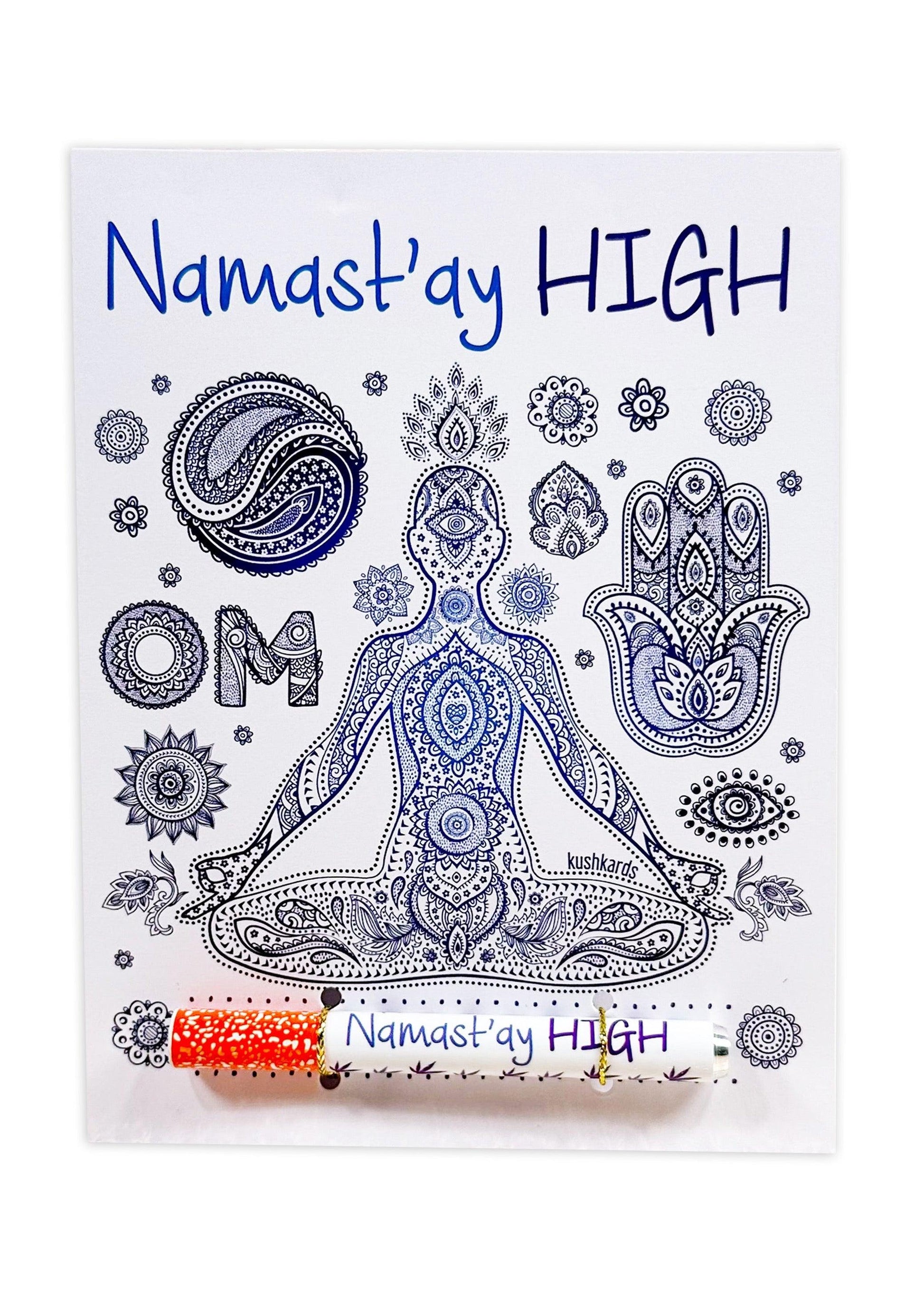 💜 Namast'ay High Cannabis Greeting Card - KushKards