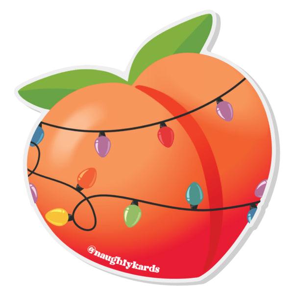Peach Booty Lights Sticker - KushKards