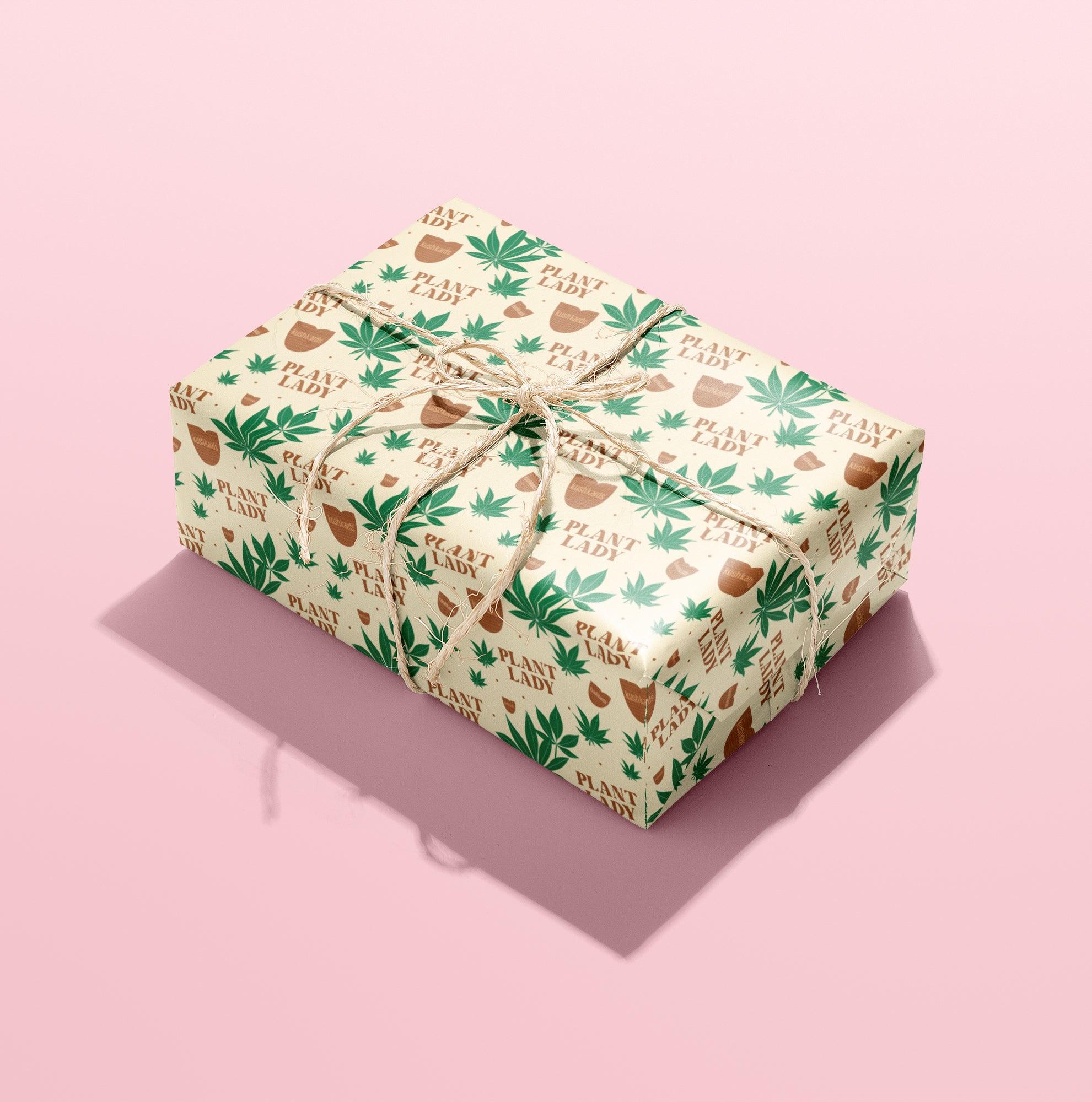 KushKards Plant Lady wrapping paper comes in 3 sheets per roll and is 22&quot; x 29&quot; per sheet and has 