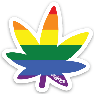Rainbow Leaf Sticker - KushKards