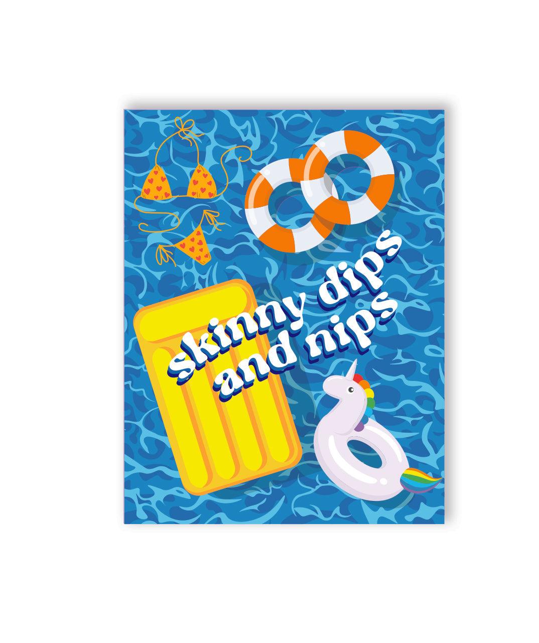 👙 Skinny Dips and Nips Naughty Greeting Card - KushKards