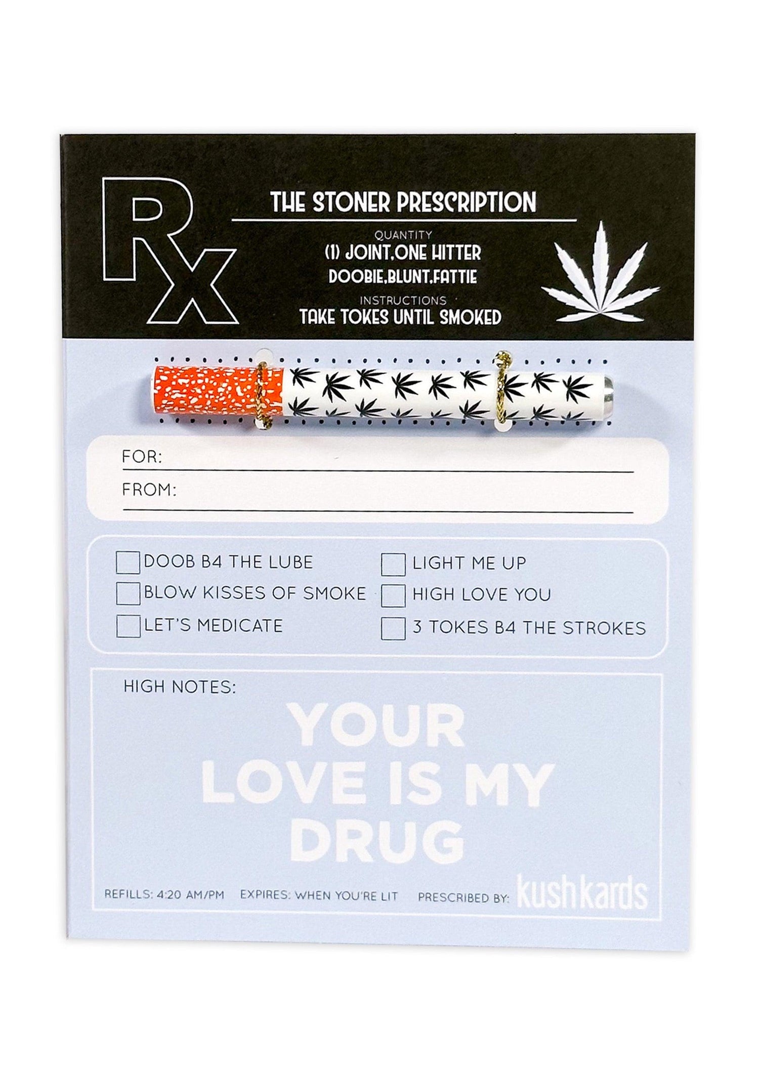 🖤 Stoner Prescription Cannabis Greeting Card - KushKards