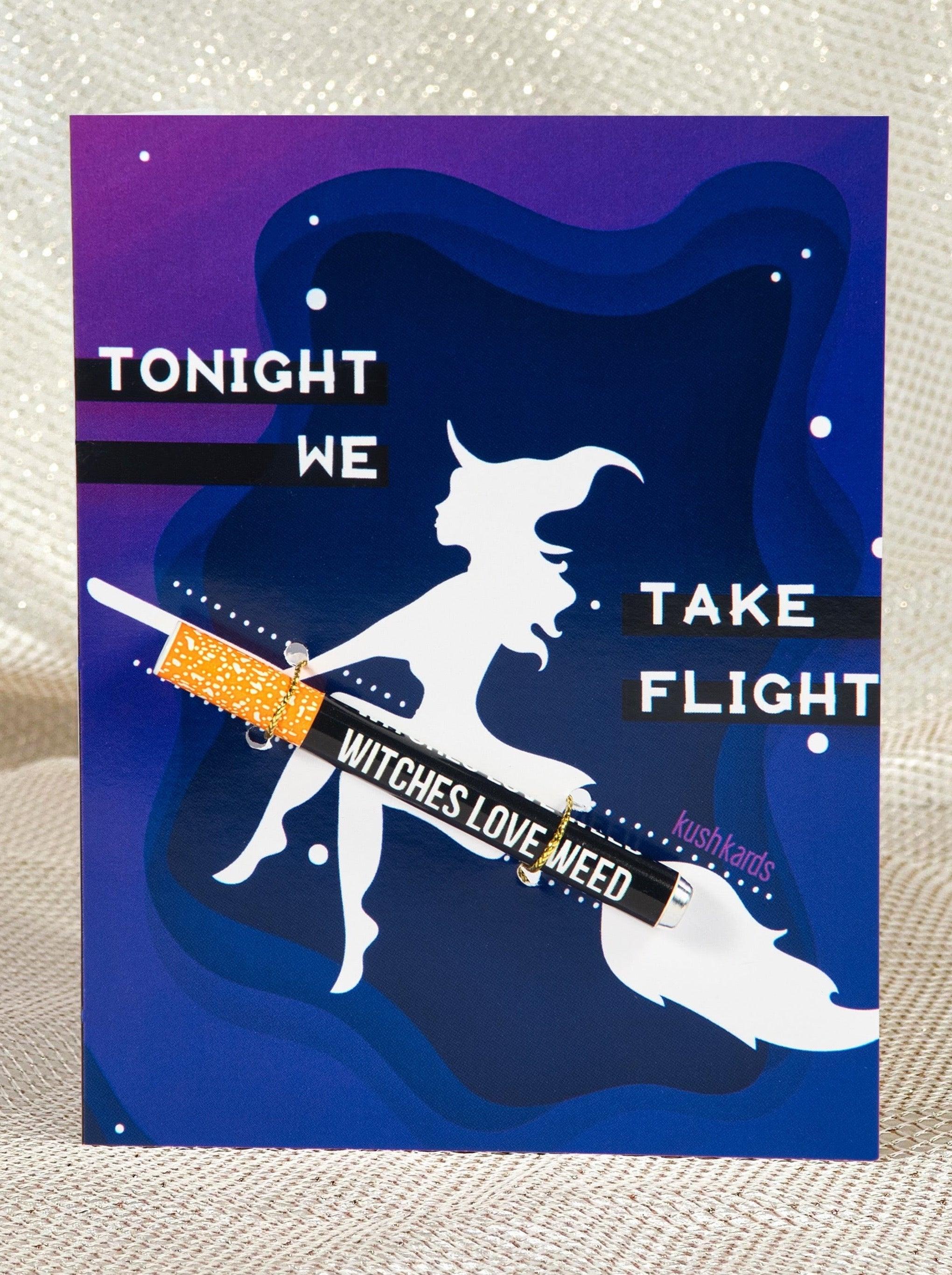 🧙🏻‍♀️ Take Flight Witches Cannabis Greeting Card - KushKards