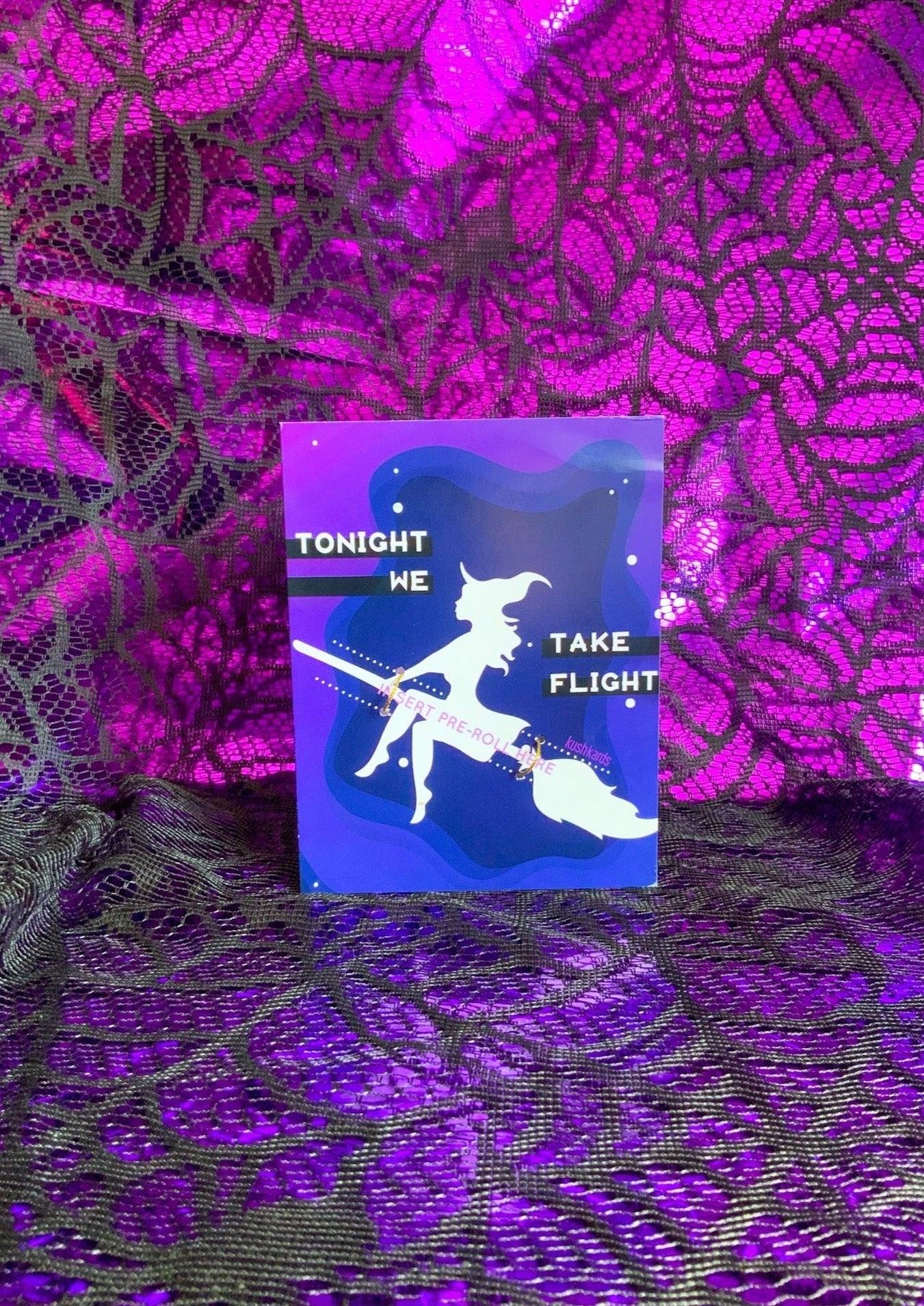 🧙🏻‍♀️ Take Flight Witches Cannabis Greeting Card - KushKards