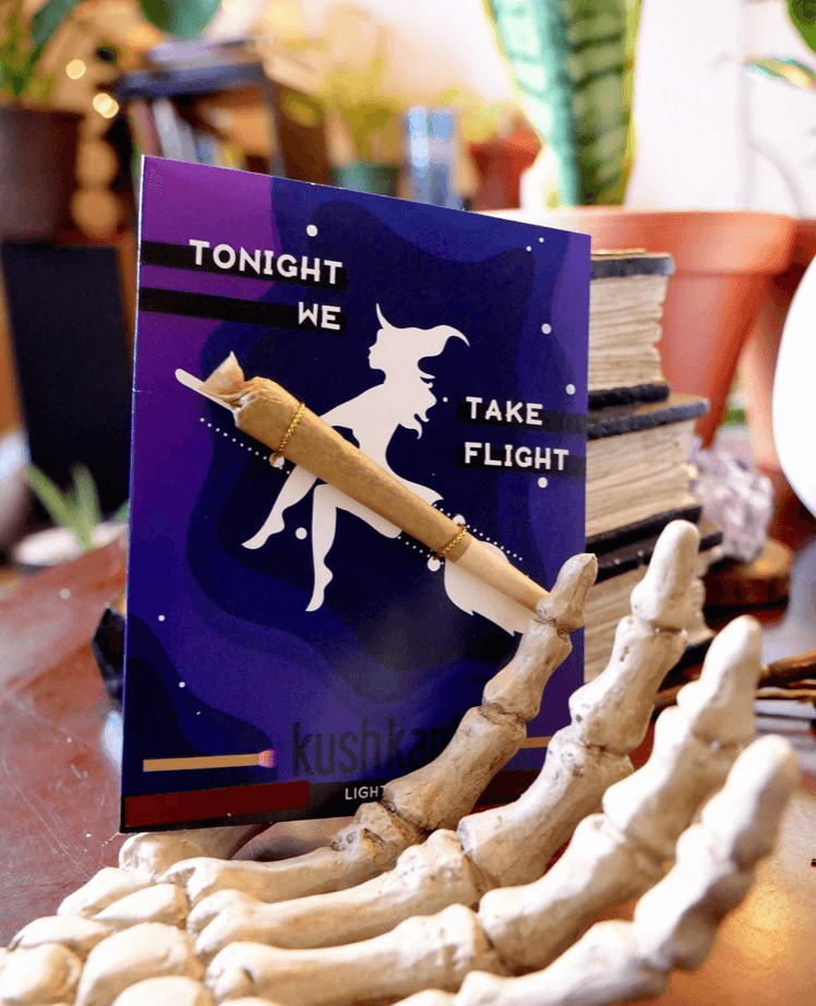 🧙🏻‍♀️ Take Flight Witches Cannabis Greeting Card - KushKards