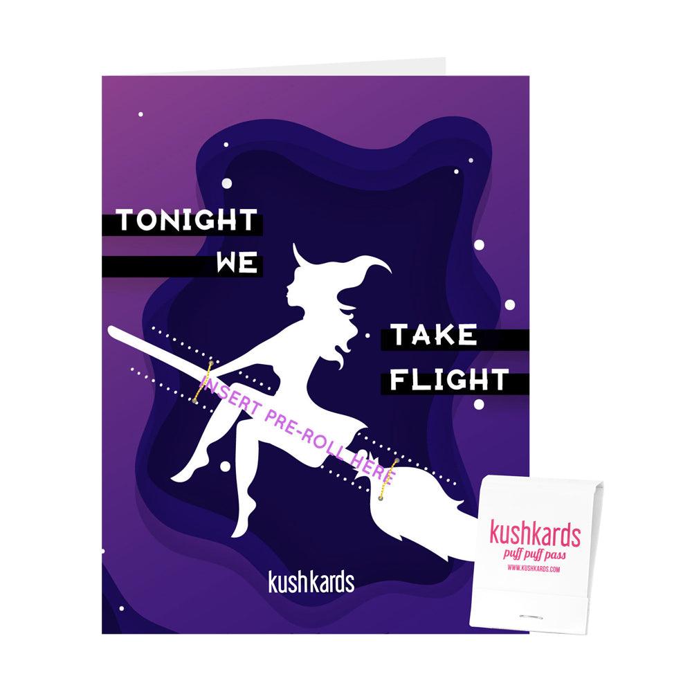 🧙🏻‍♀️ Take Flight Witches Cannabis Greeting Card - KushKards