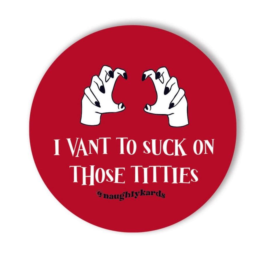 Vampire Titties Naughty Sticker - KushKards